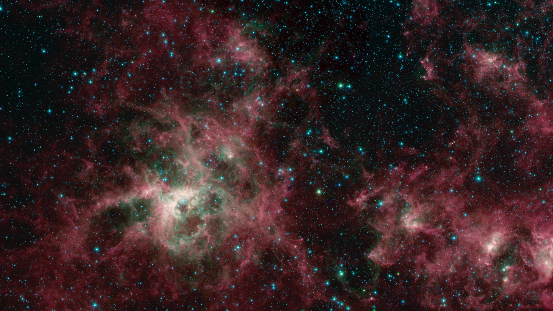 Tarantula Nebula Spitzer 3-Color Image - free hd space wallpaper for desktop
