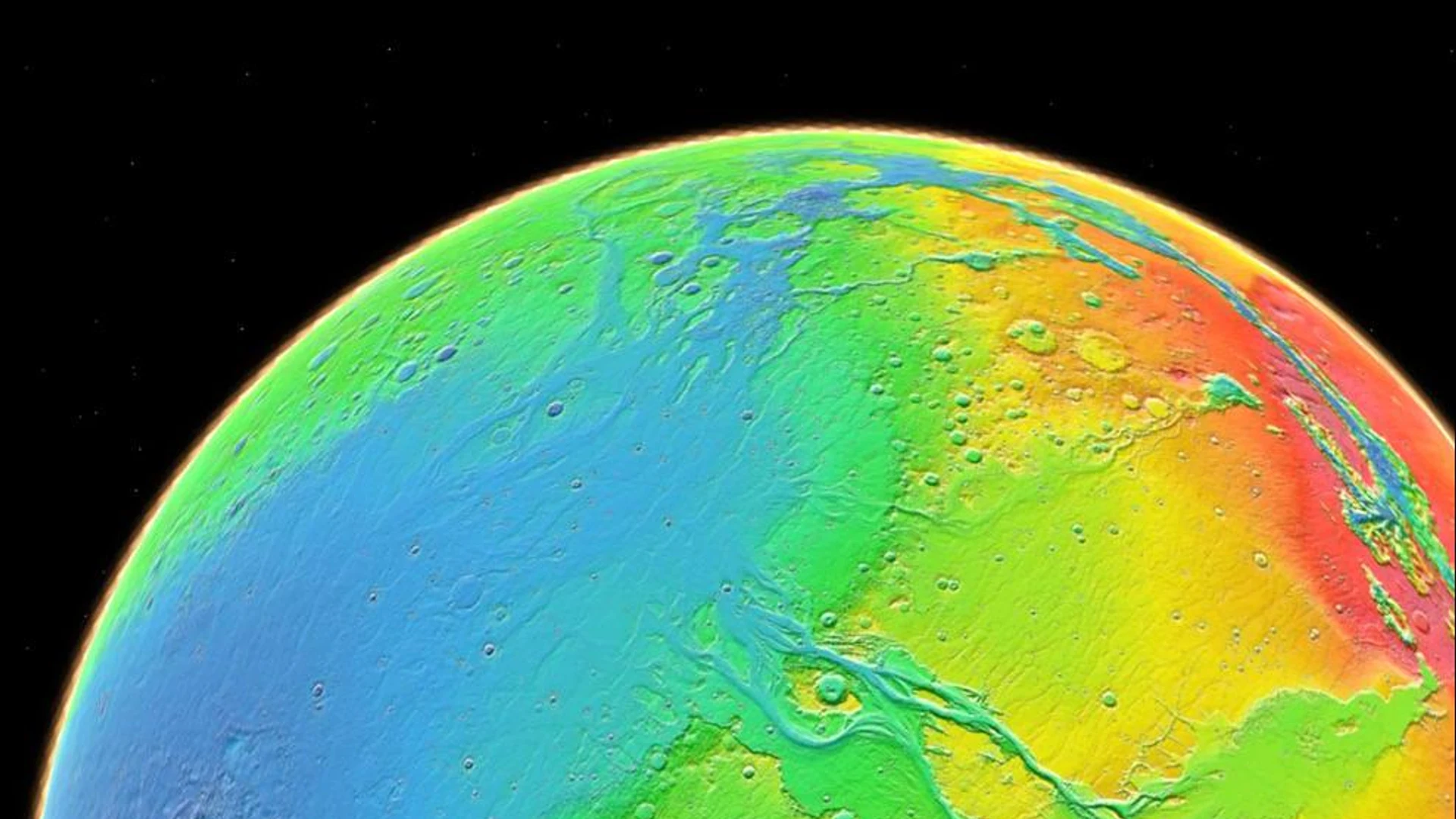 Topography of Mars - free hd space wallpaper for desktop