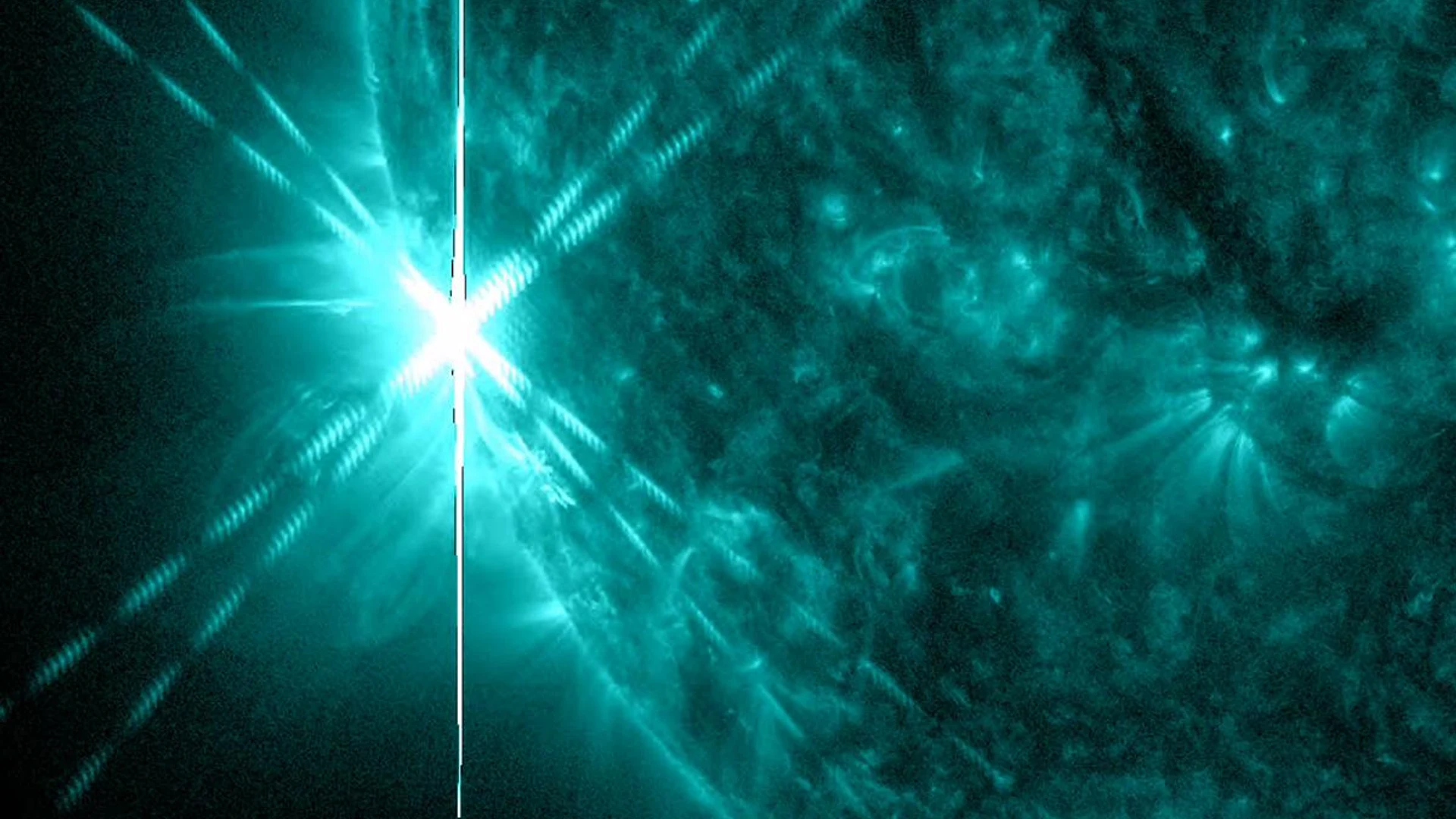 Two X Flares in Quick Succession - free hd space wallpaper for desktop