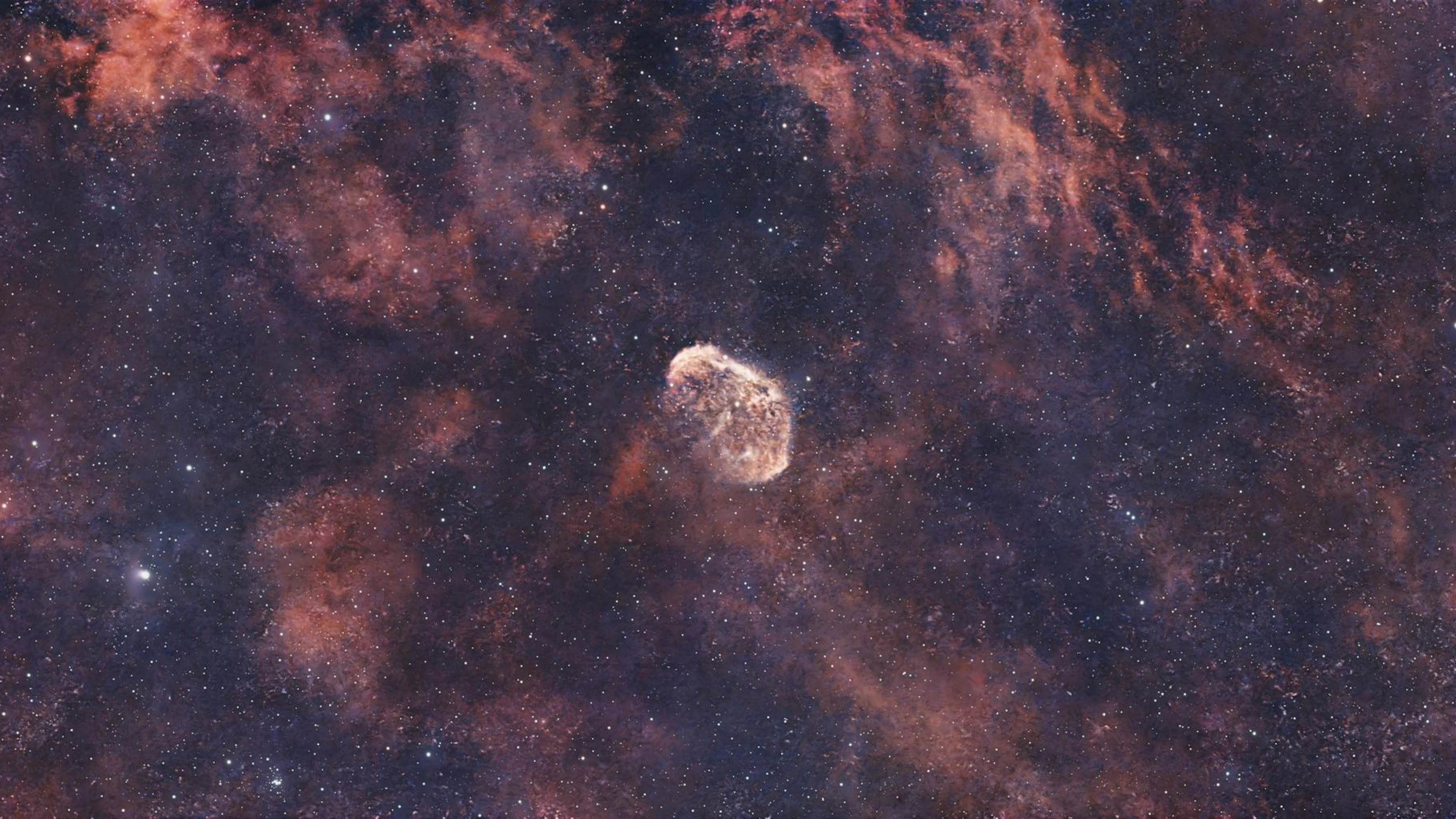 Vibrant photo of the Crescent Nebula amidst a colorful cosmic landscape. - free 4K Ultra HD space wallpaper for desktop