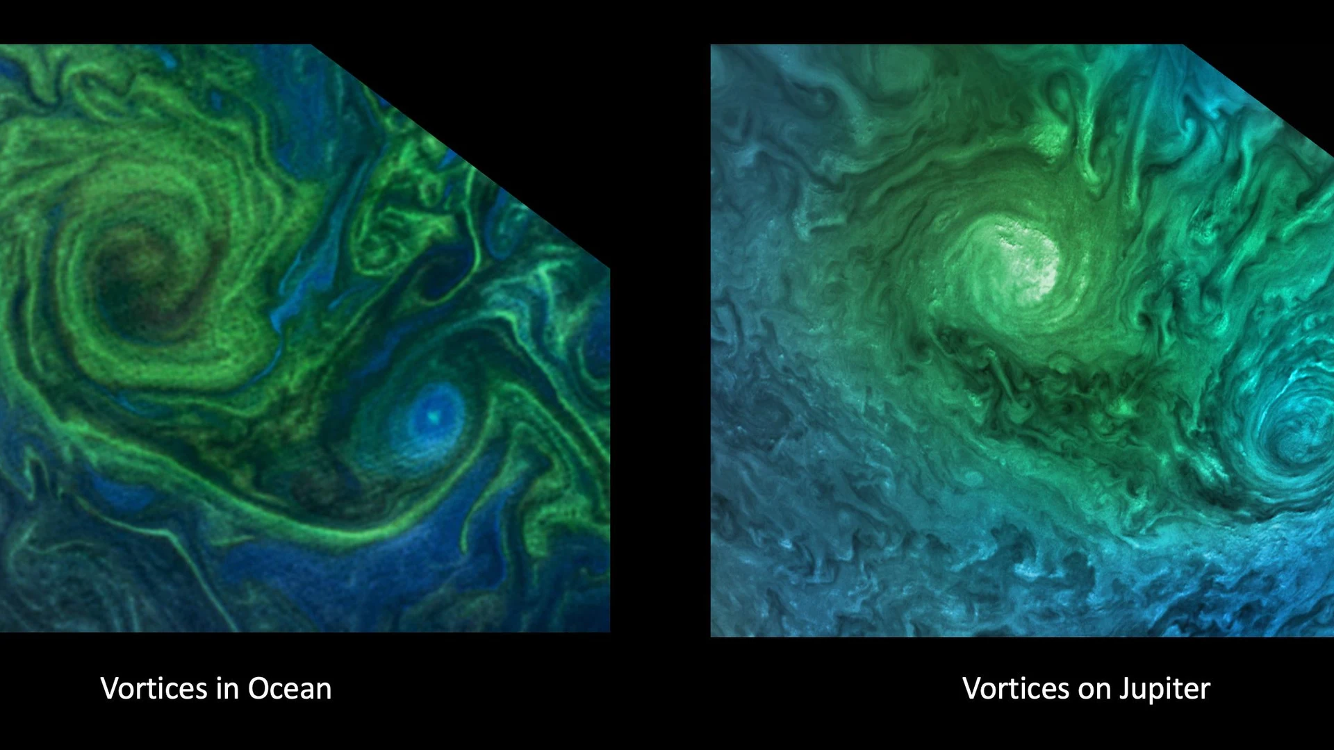 Vortices on Jupiter and Earth - free hd space wallpaper for desktop
