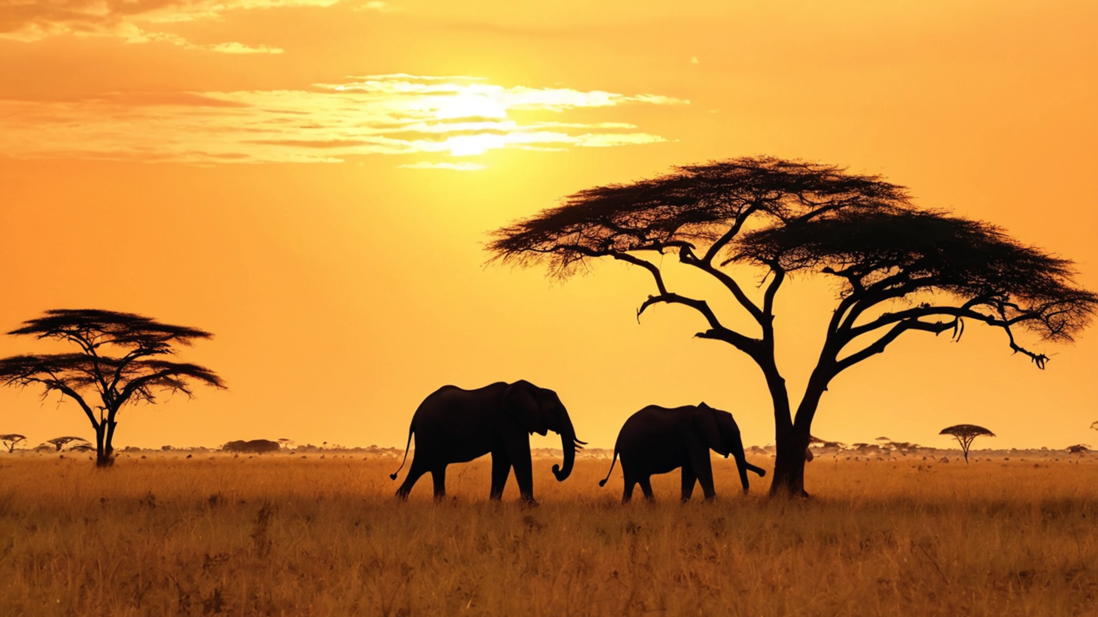African Savanna Sunset - free 4K Ultra HD sunset wallpaper for desktop