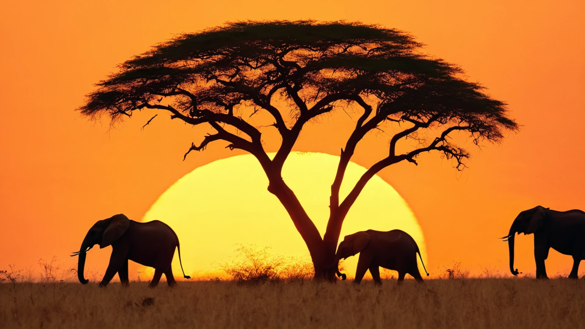 African Savanna Sunset - free hd sunset wallpaper for desktop