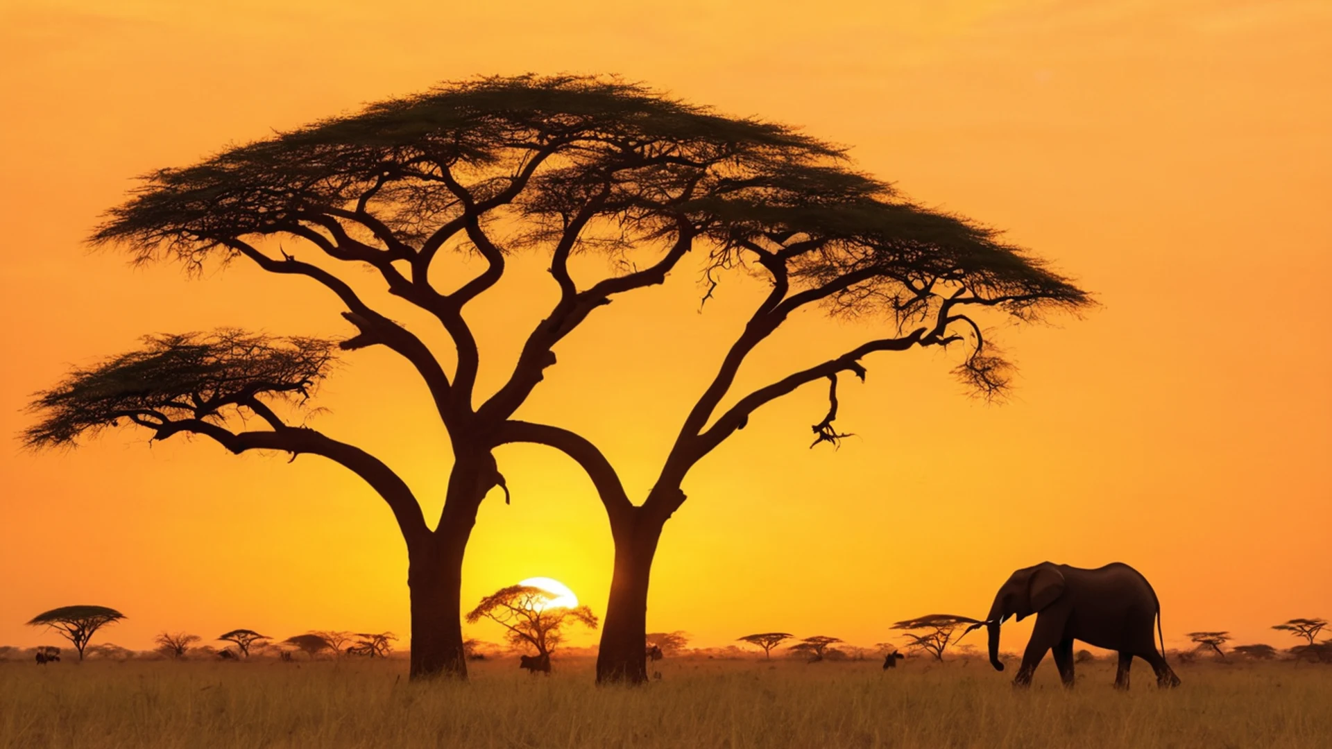 African Savanna Sunset - free hd sunset wallpaper for desktop
