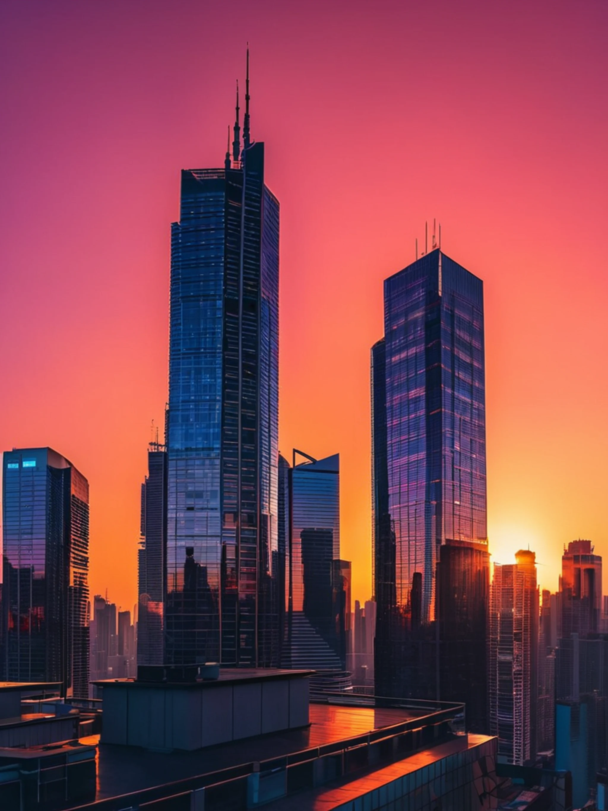 City Skyline Sunset - free Tablet sunset wallpaper for phone