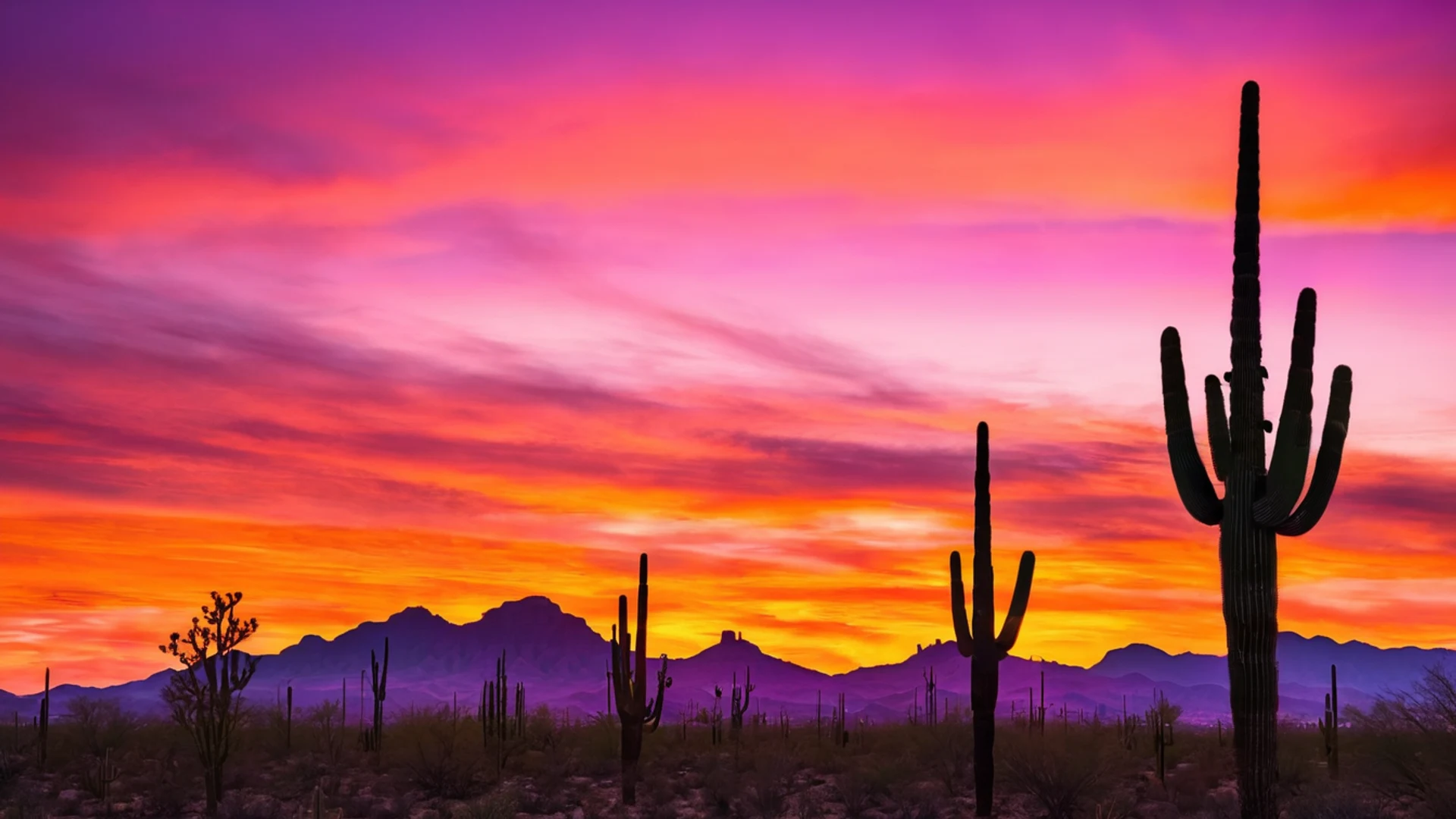 Desert Sunset Saguaro Cactus - free hd sunset wallpaper for desktop