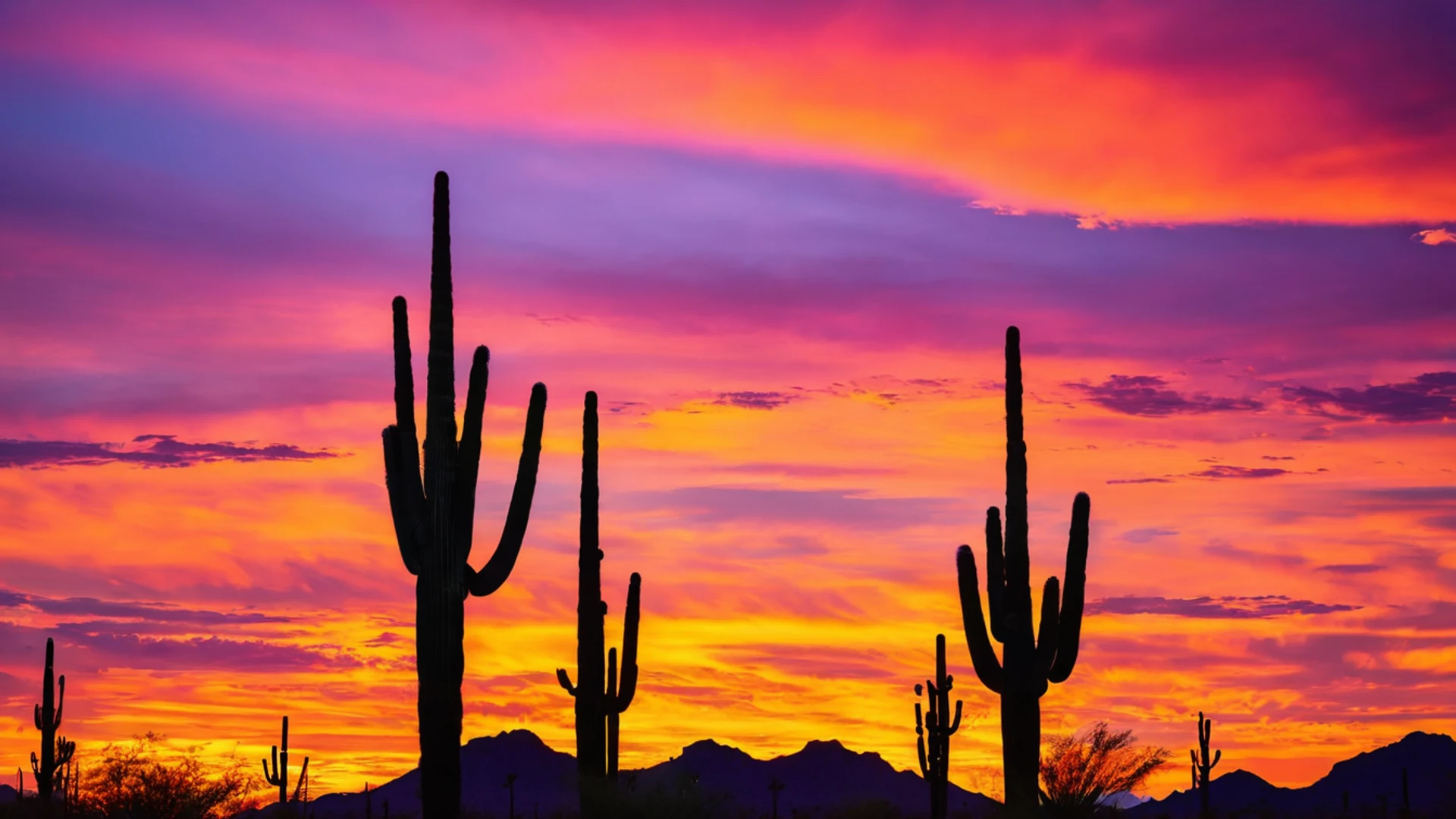 Desert Sunset Saguaro Cactus - free hd sunset wallpaper for desktop