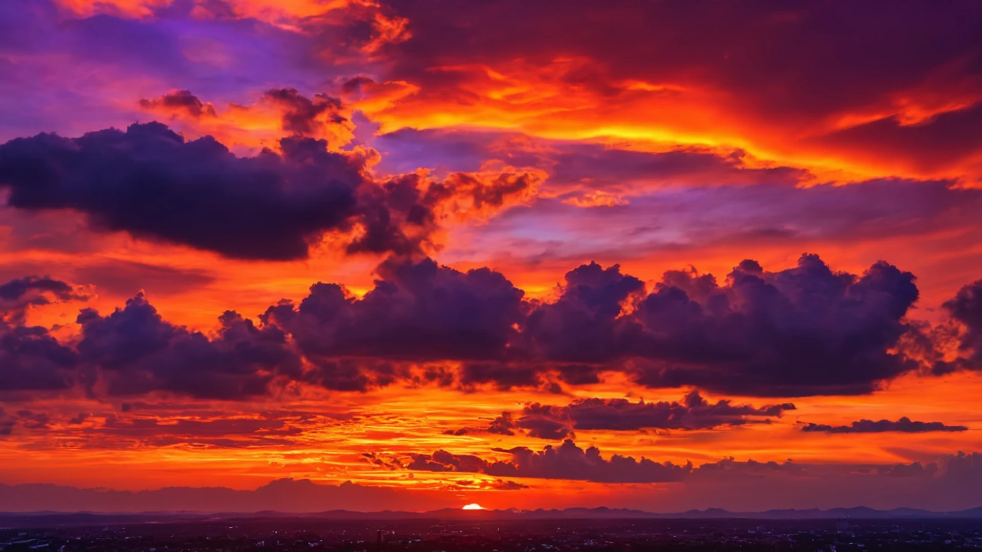 Dramatic Fire Sunset Sky - free hd sunset wallpaper for desktop