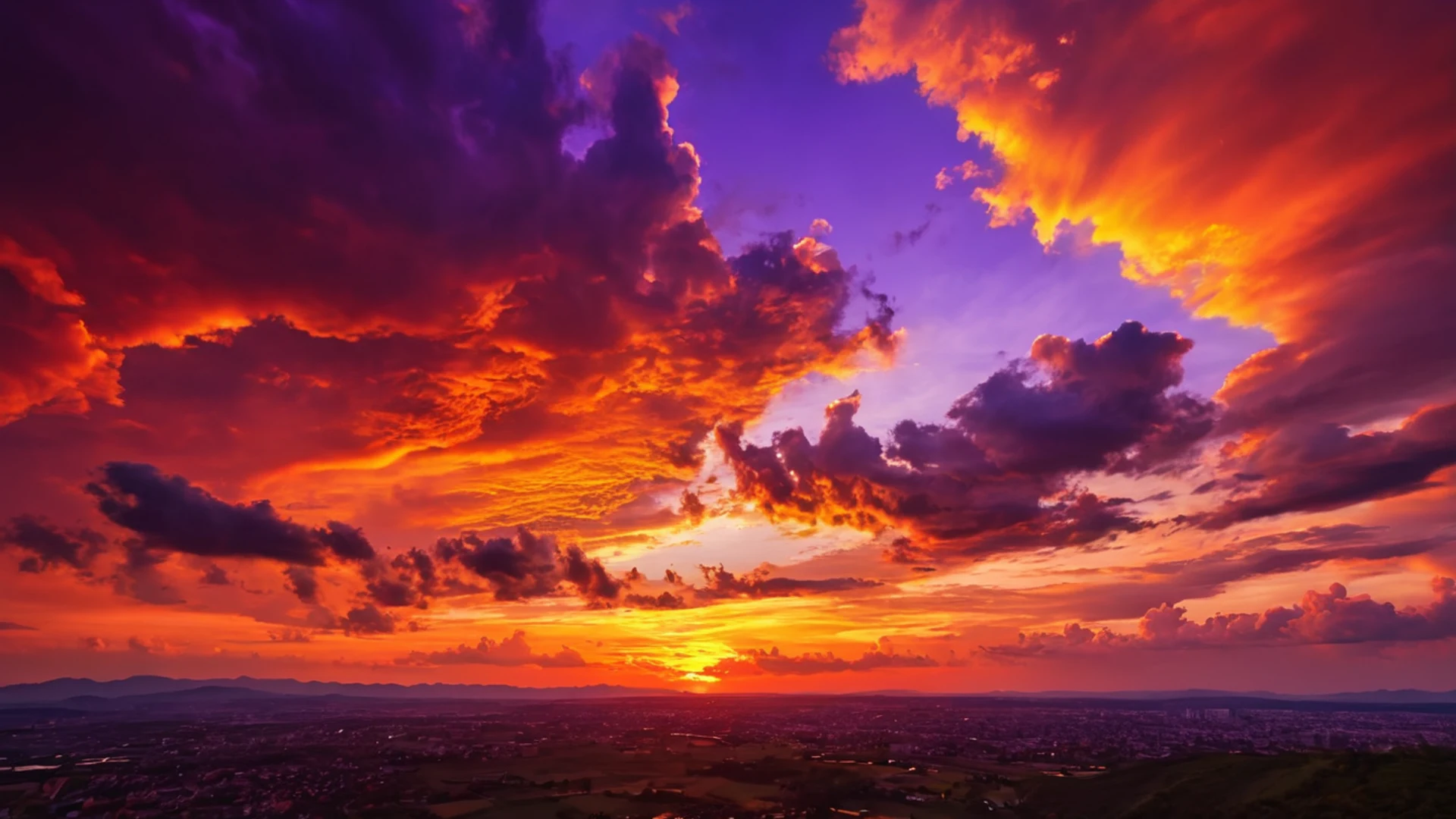 Dramatic Fire Sunset Sky - free hd sunset wallpaper for desktop
