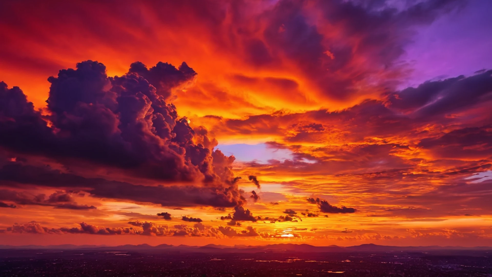 Dramatic Fire Sunset Sky - free hd sunset wallpaper for desktop