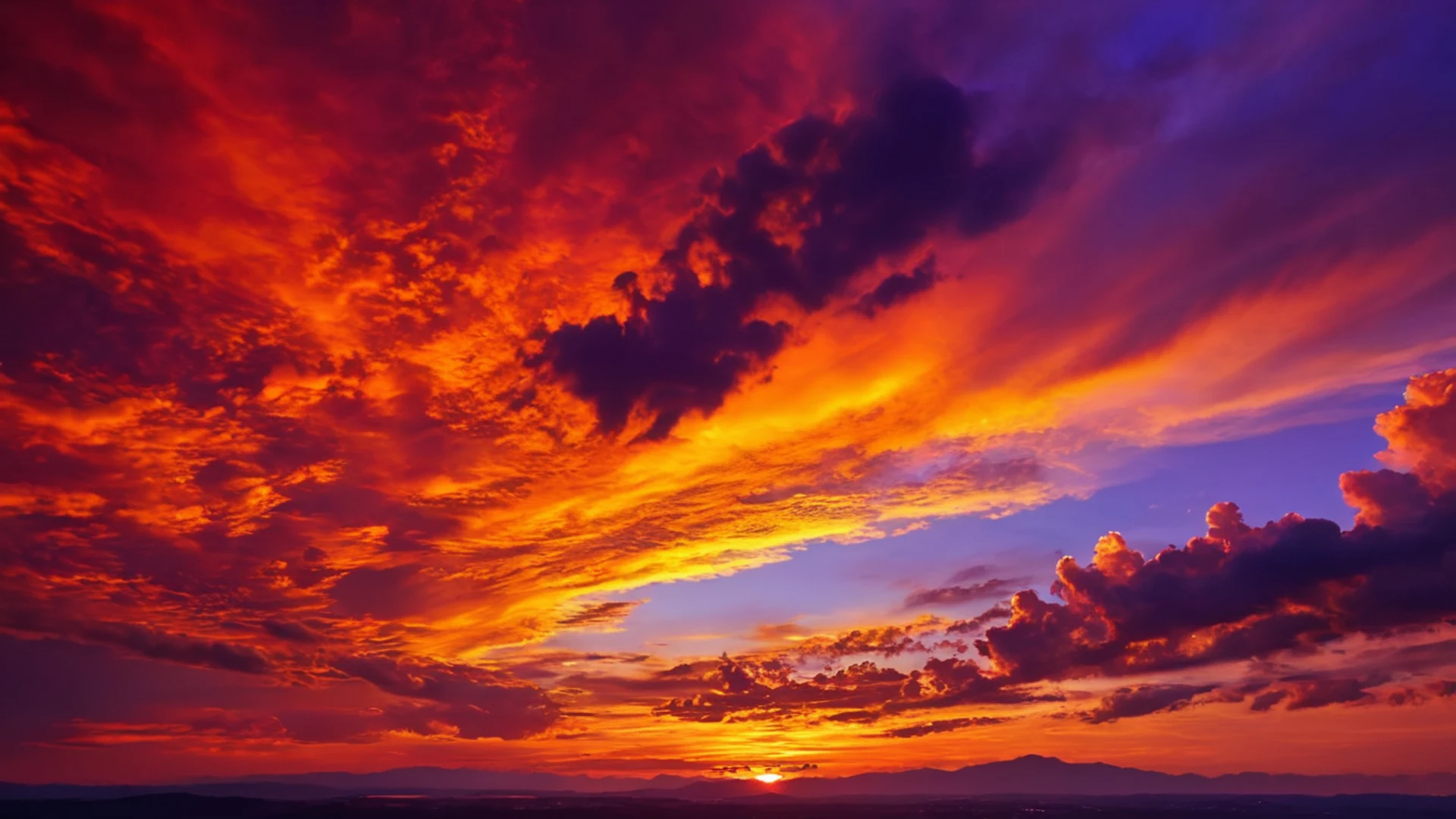 Dramatic Fire Sunset Sky - free hd sunset wallpaper for desktop