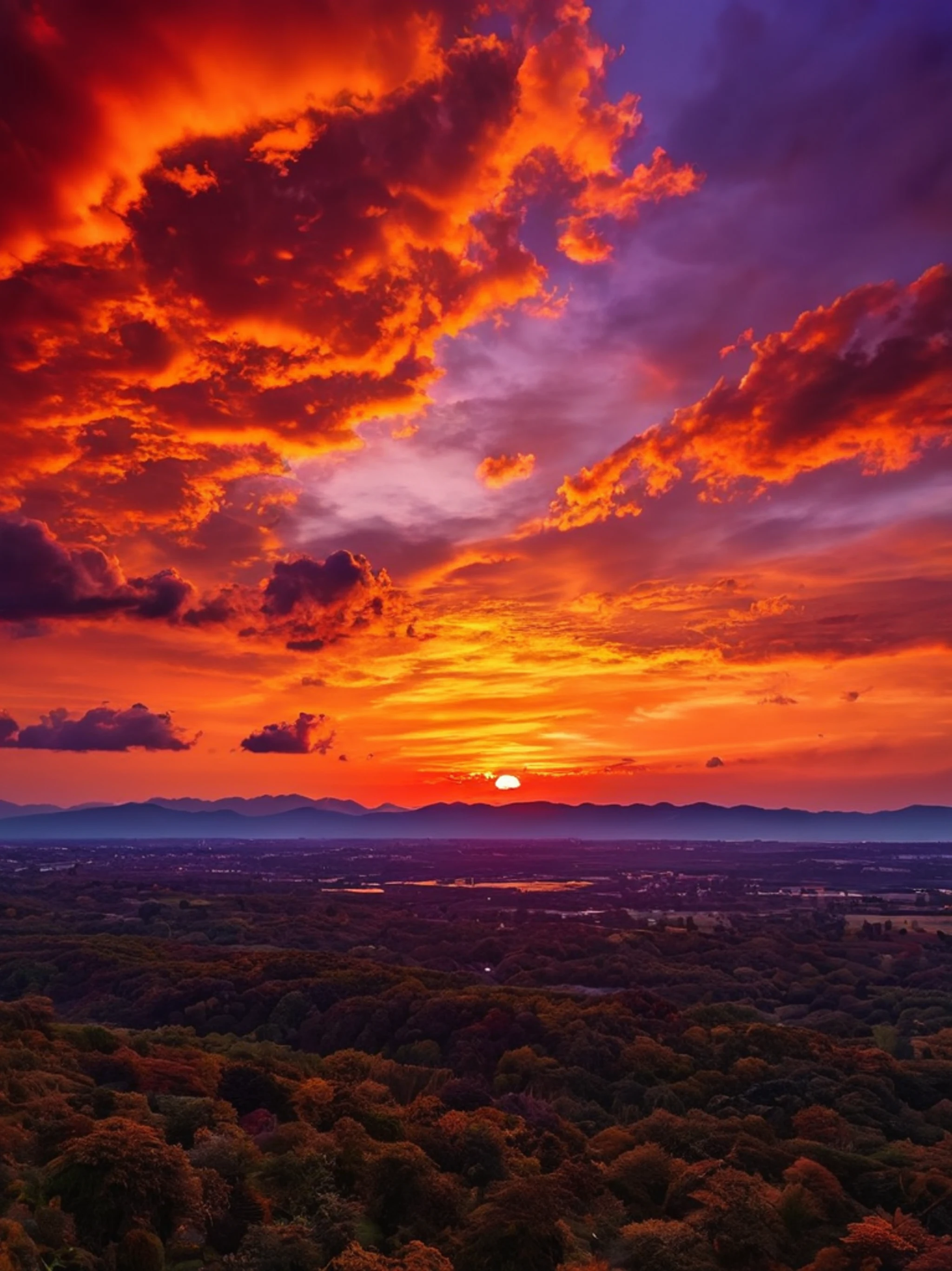 Dramatic Fire Sunset Sky - free Tablet sunset wallpaper for phone