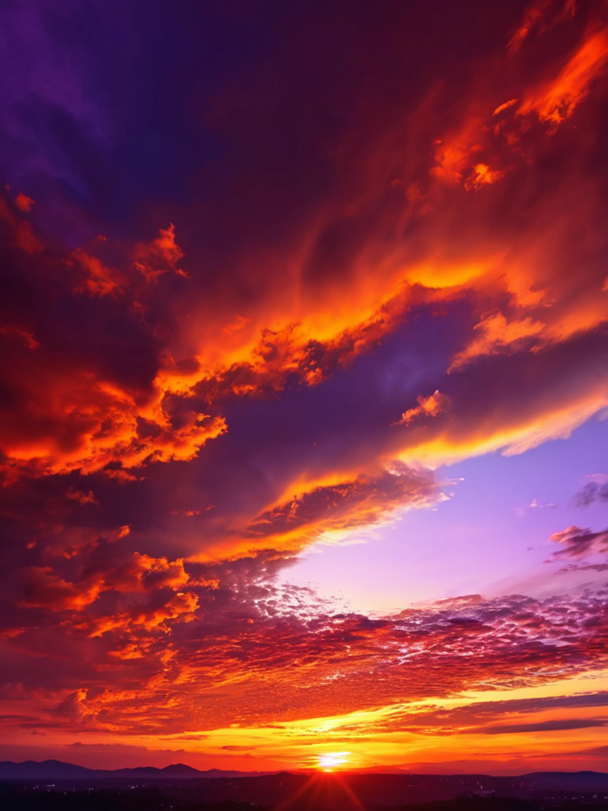 Dramatic Fire Sunset Sky - free Tablet sunset wallpaper for phone