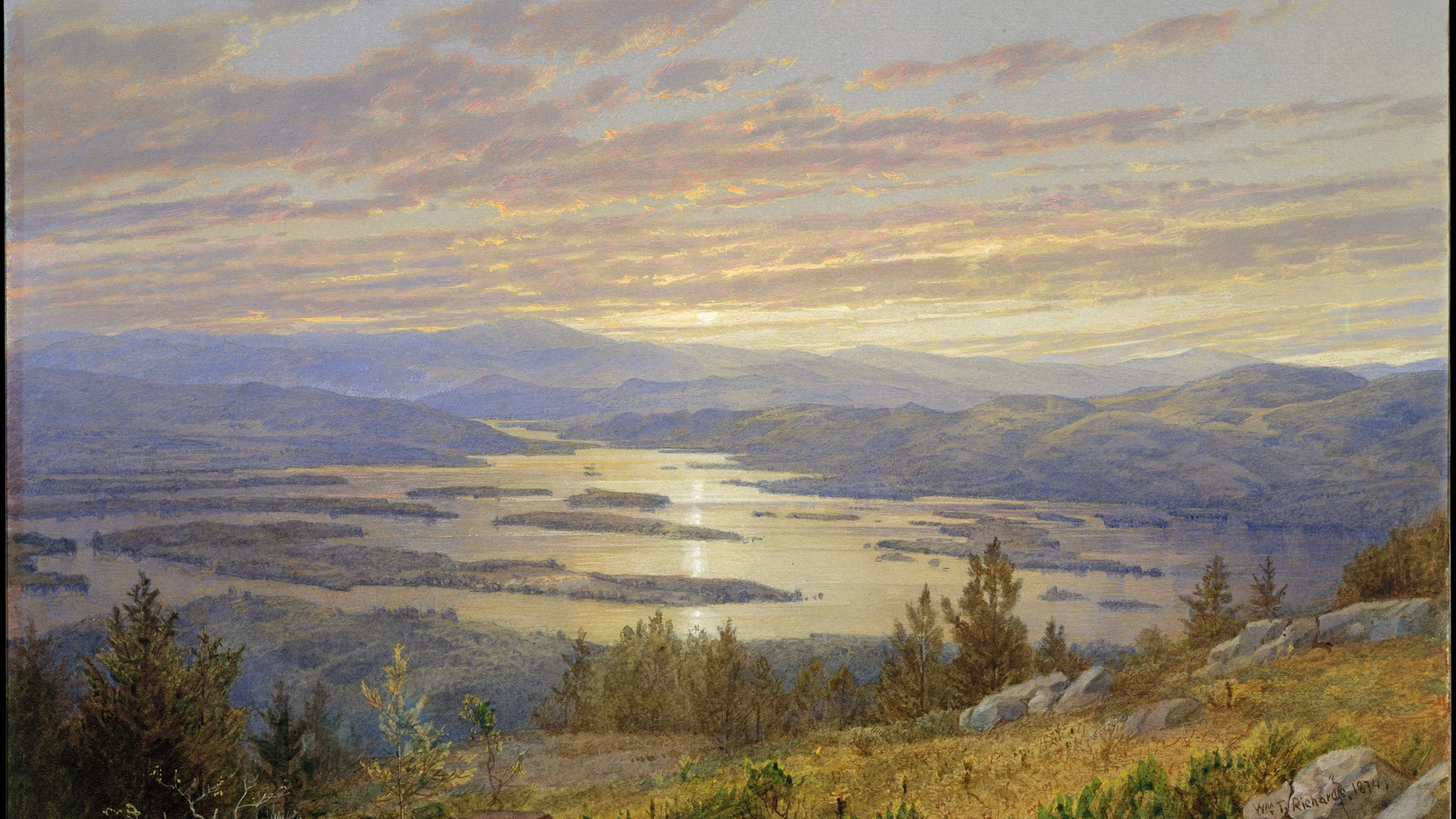 Lake Squam from Red Hill - free hd sunset wallpaper for desktop