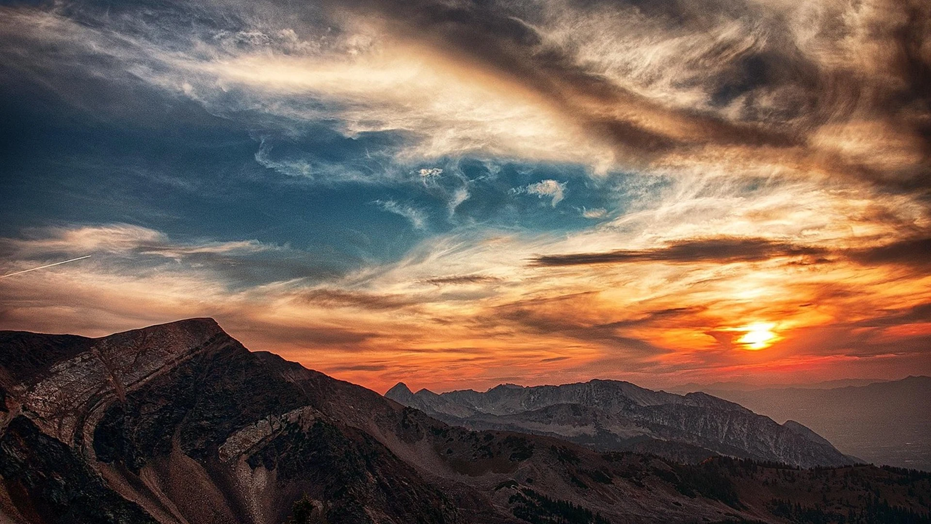 Mountains peak sunset - free hd sunset wallpaper for desktop