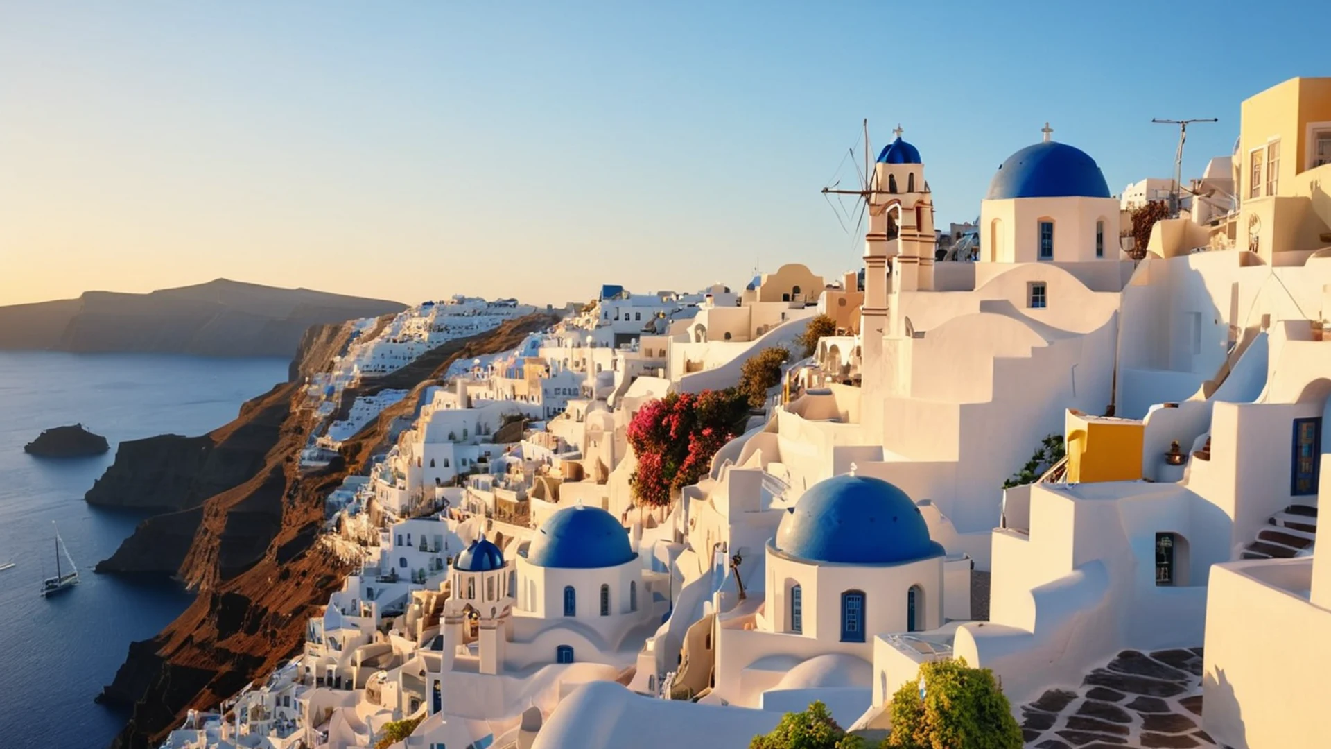 Santorini Sunset Greece - free hd sunset wallpaper for desktop