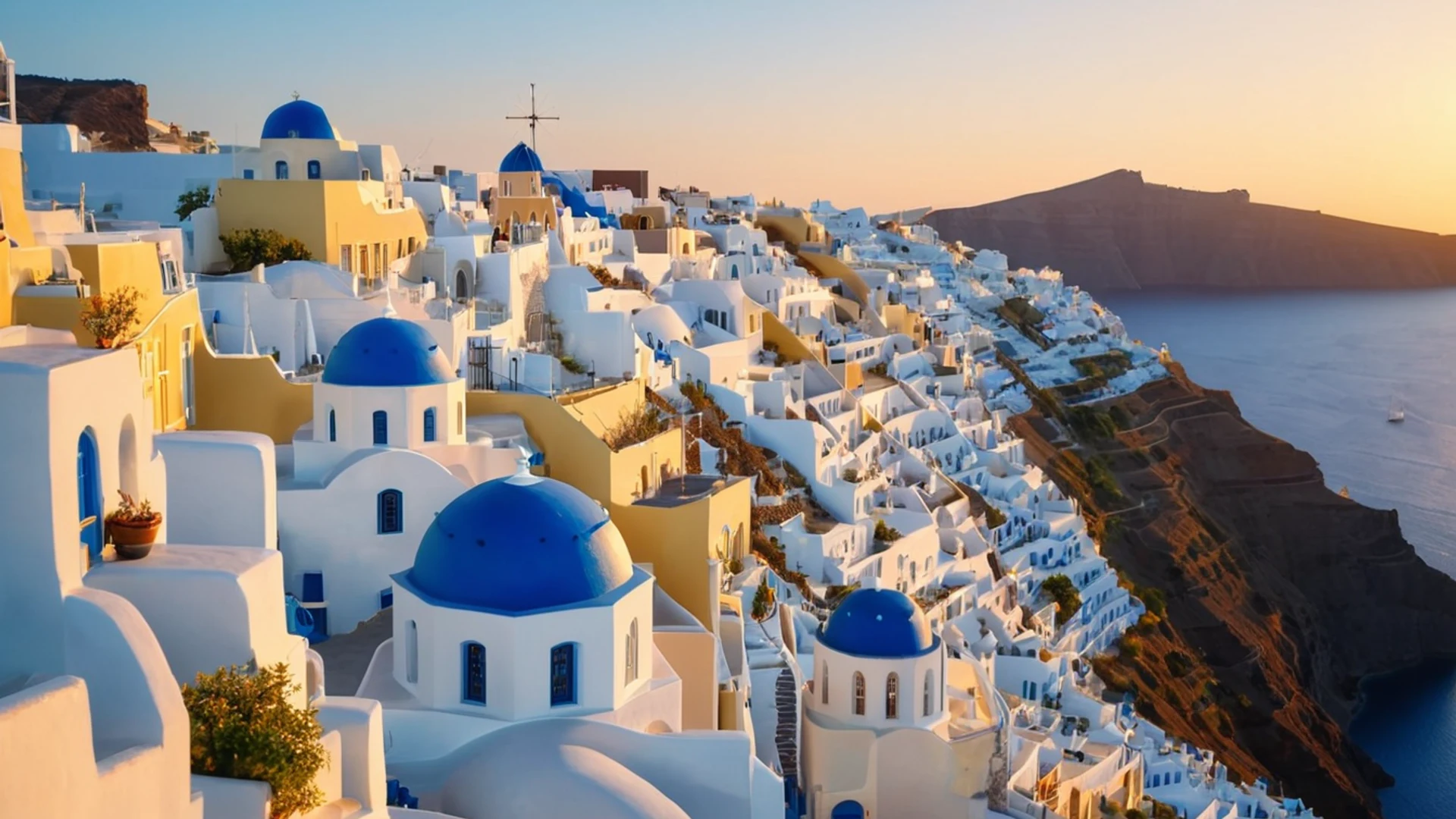 Santorini Sunset Greece - free hd sunset wallpaper for desktop