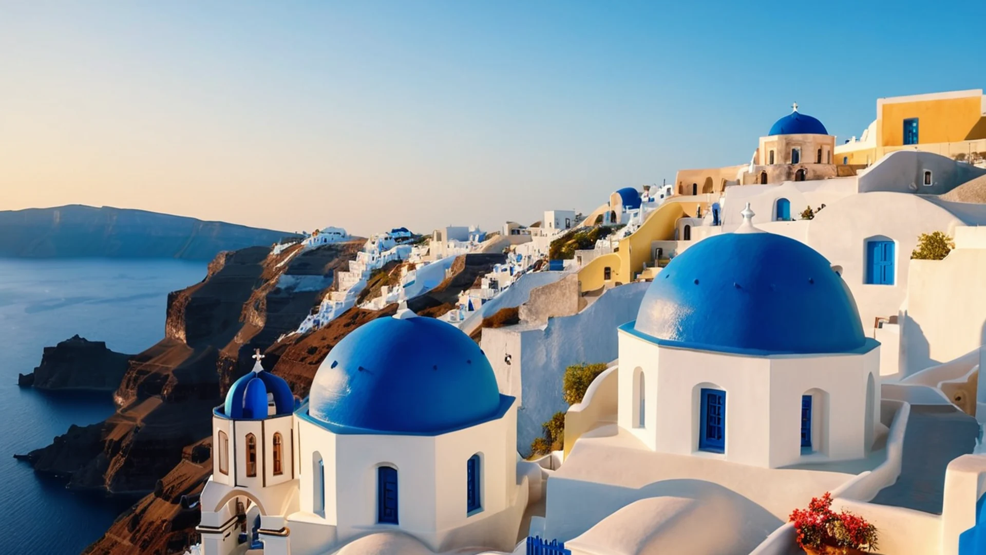 Santorini Sunset Greece - free hd sunset wallpaper for desktop