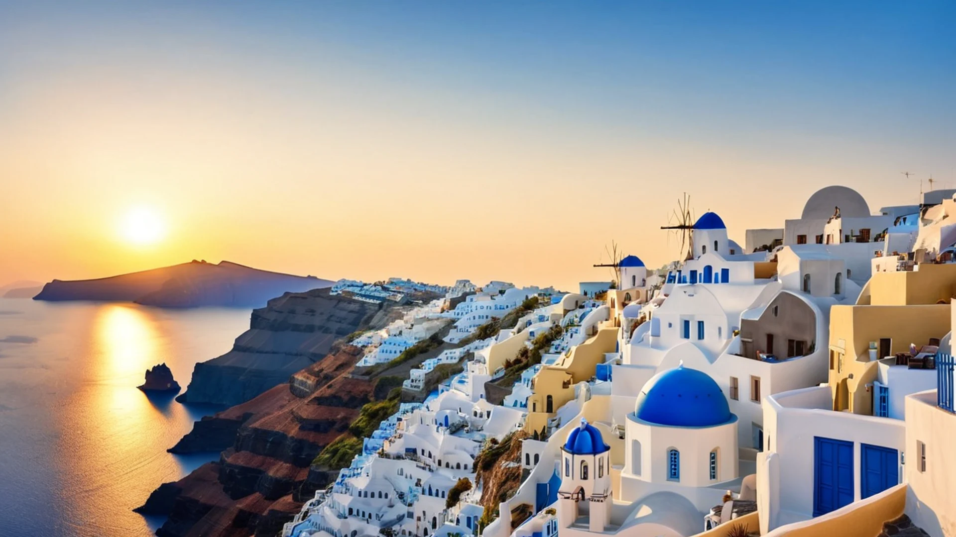 Santorini Sunset Greece - free hd sunset wallpaper for desktop