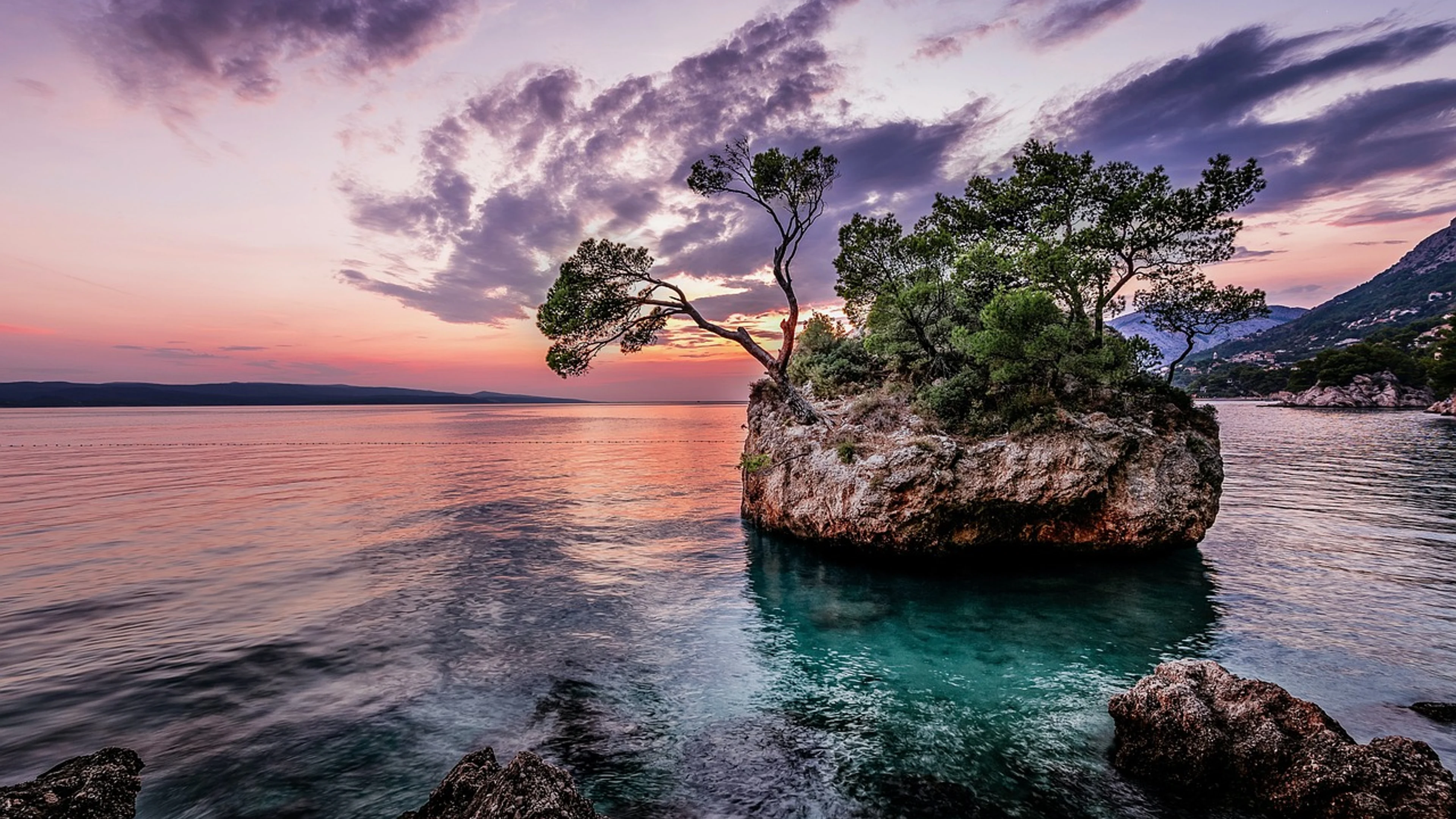 Sea beach island - free 4K Ultra HD sunset wallpaper for desktop