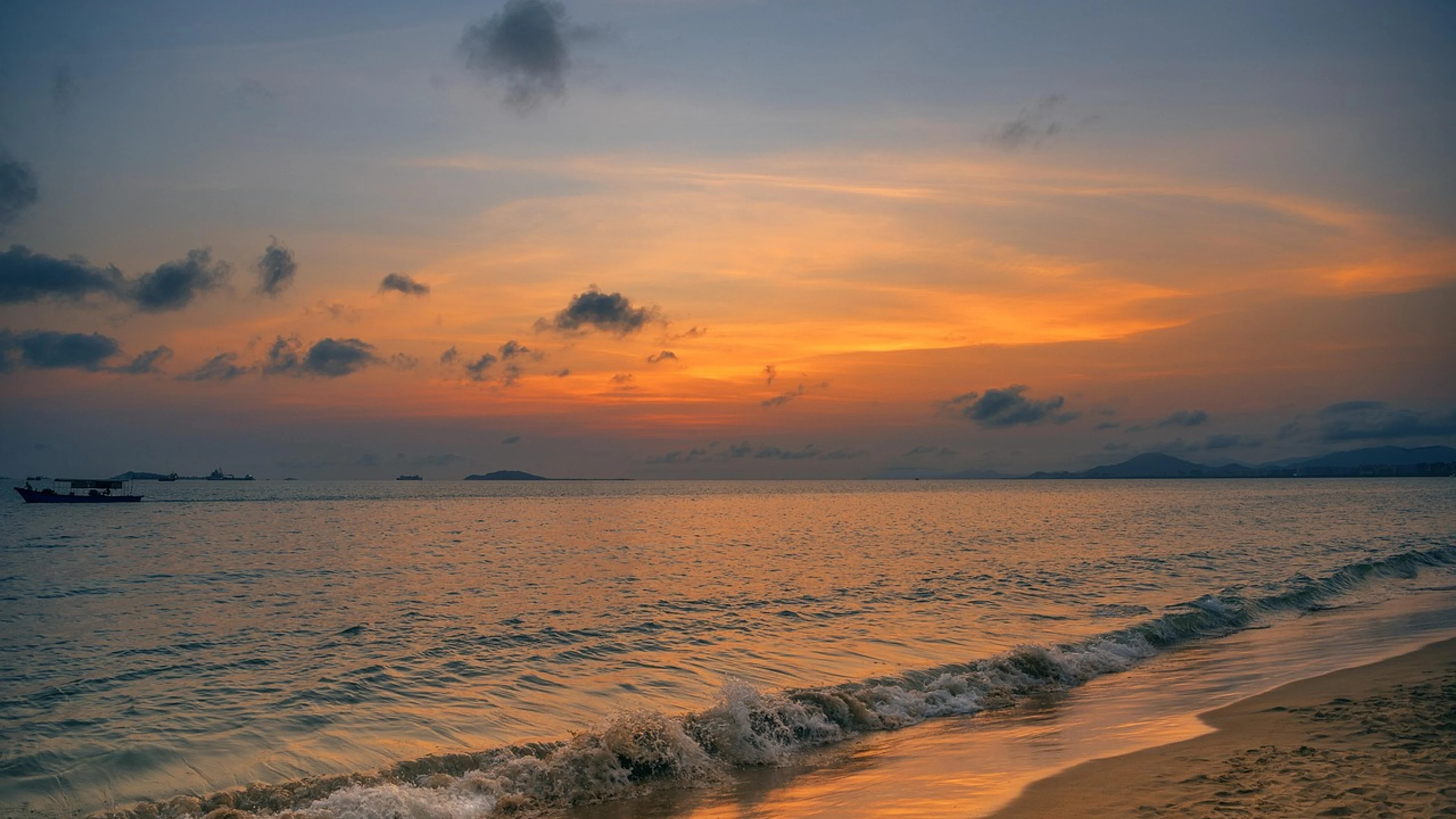 Sunset beach nature - free 4K Ultra HD sunset wallpaper for desktop