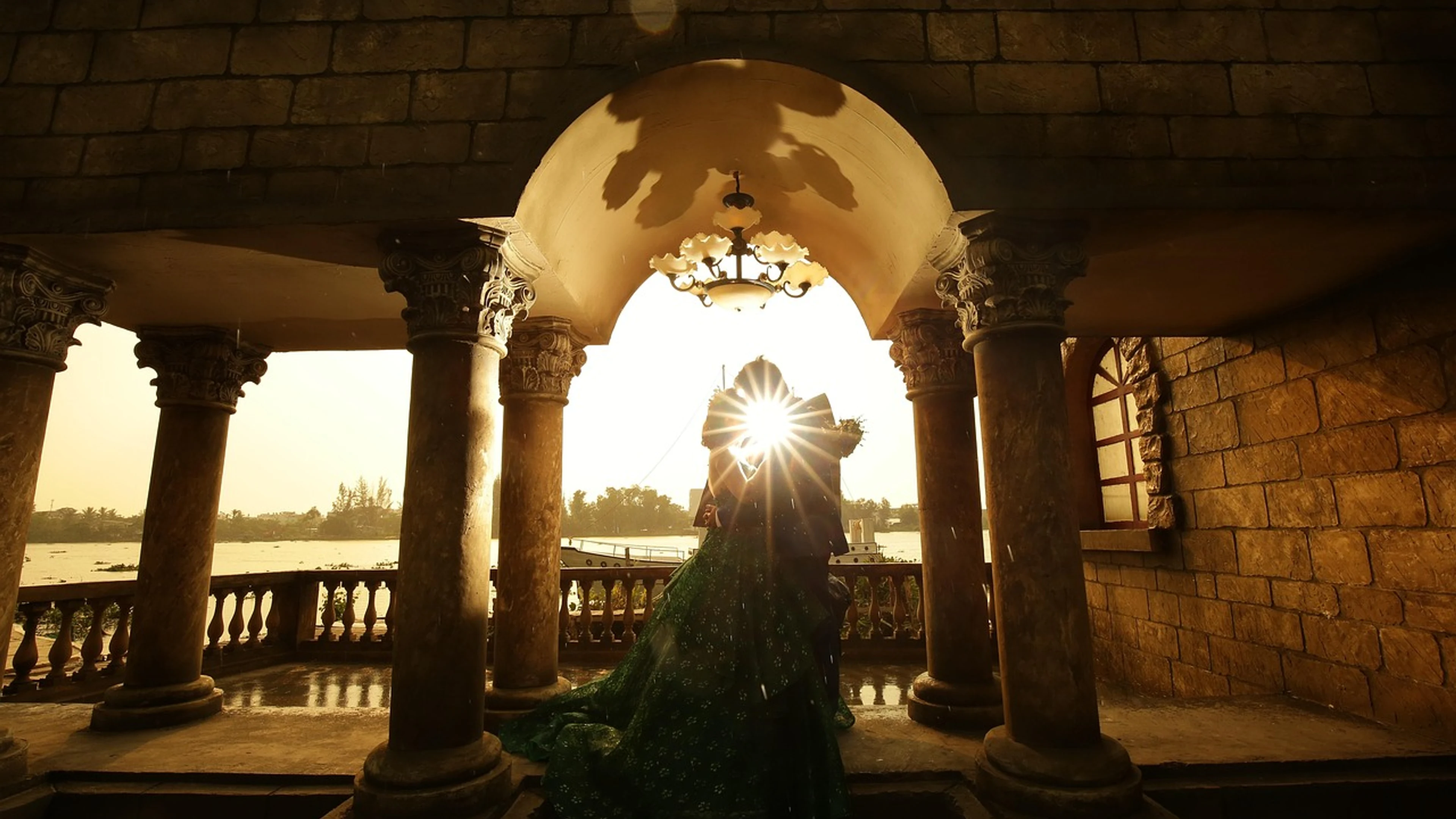 Sunset castle bridge - free 4K Ultra HD sunset wallpaper for desktop