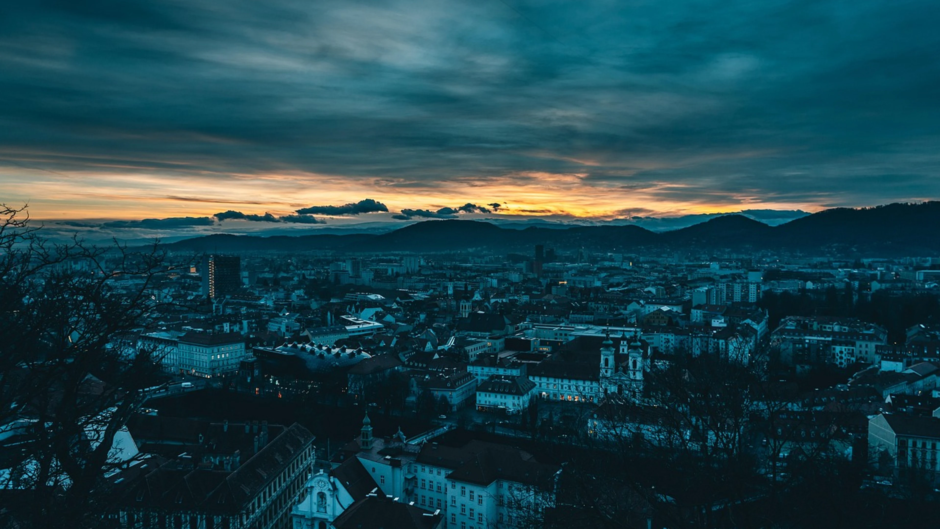 Sunset city nature - free 4K Ultra HD sunset wallpaper for desktop