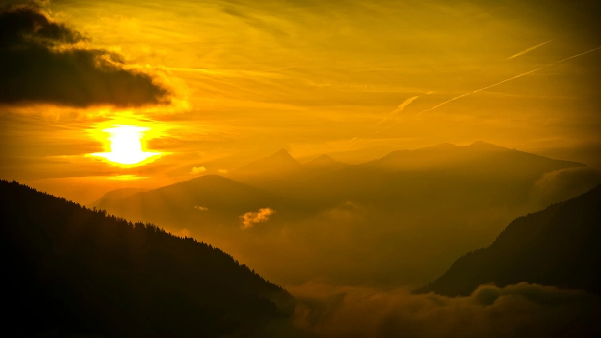 Sunset golden evening atmosphere - free hd sunset wallpaper for desktop