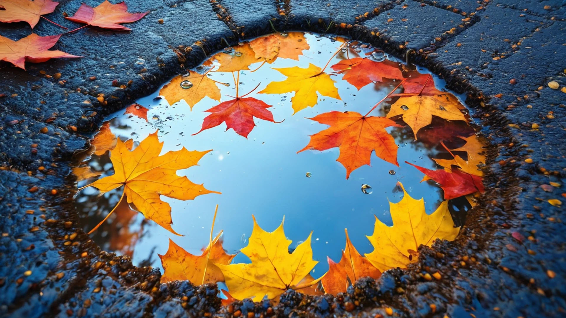 Sunset Reflection Puddle - free hd sunset wallpaper for desktop