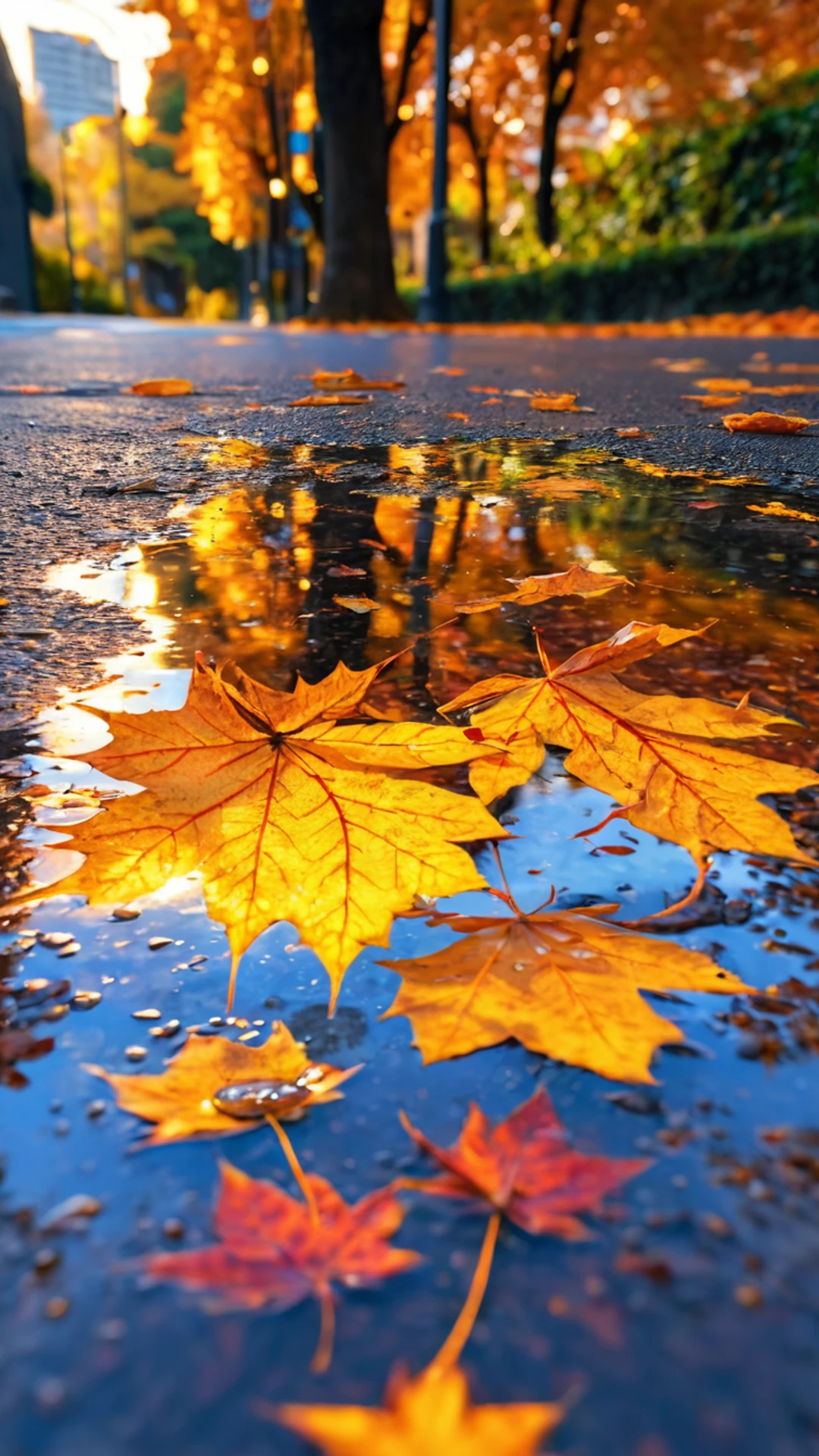 Sunset Reflection Puddle - free Phone sunset wallpaper for phone