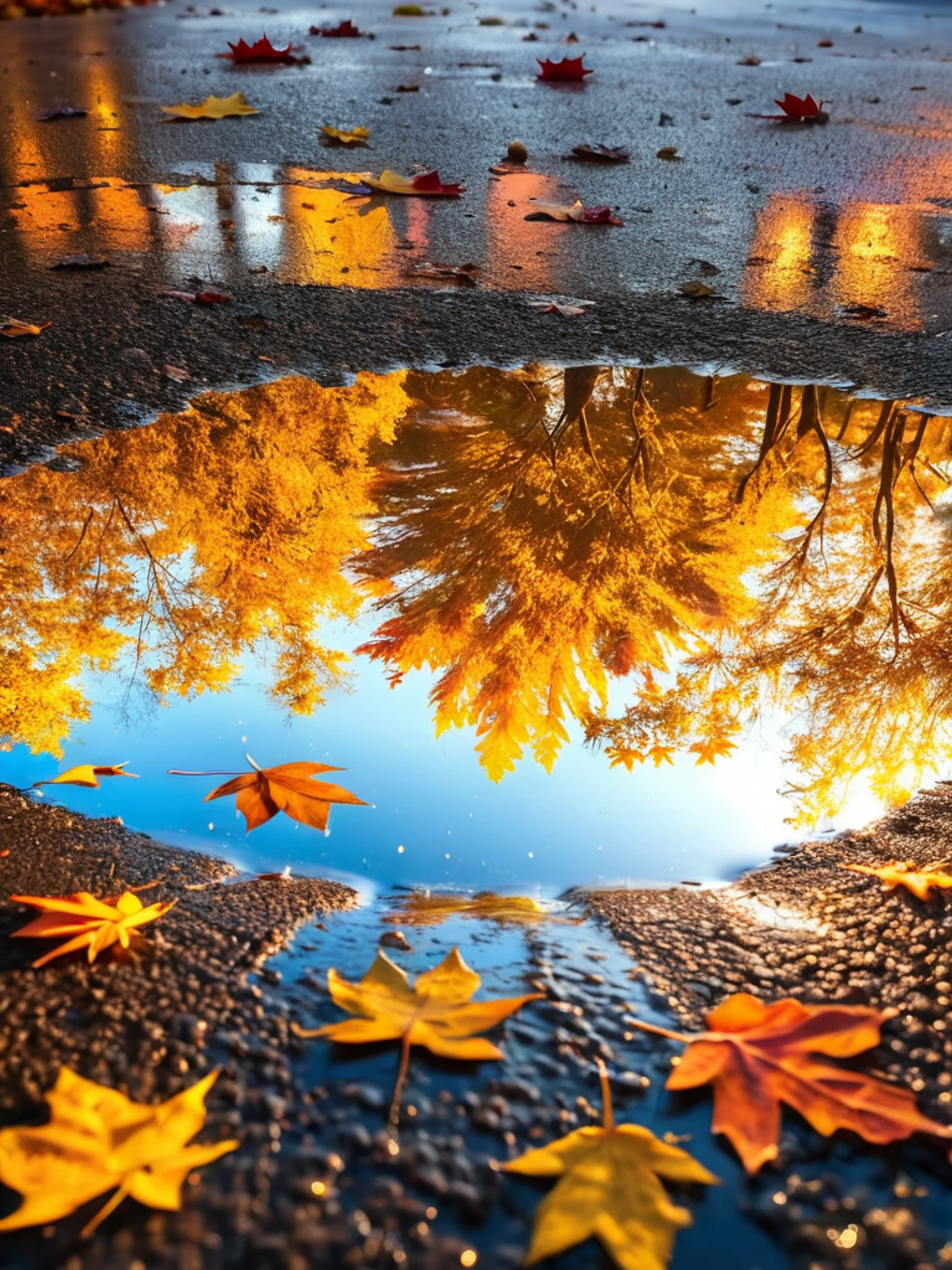 Sunset Reflection Puddle - free Tablet sunset wallpaper for phone