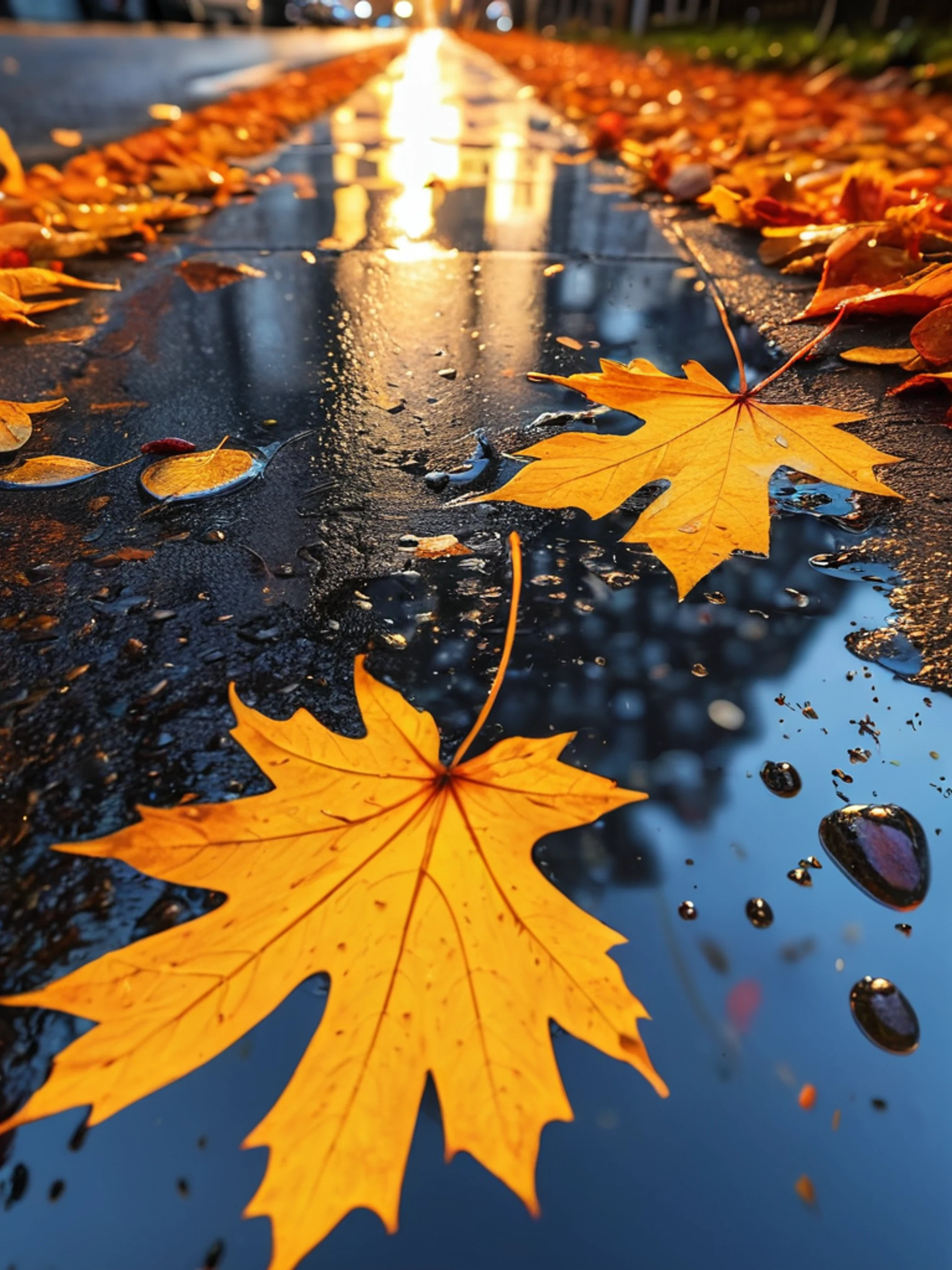 Sunset Reflection Puddle - free Tablet sunset wallpaper for phone