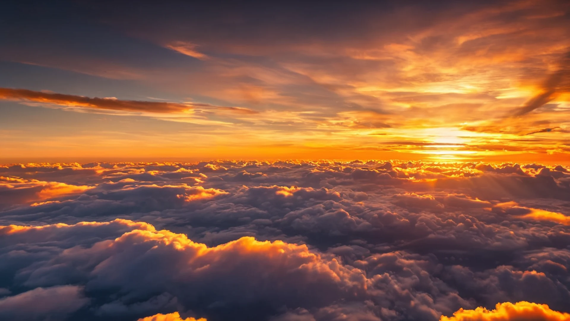 Sunset Through Clouds Aerial - free hd sunset wallpaper for desktop