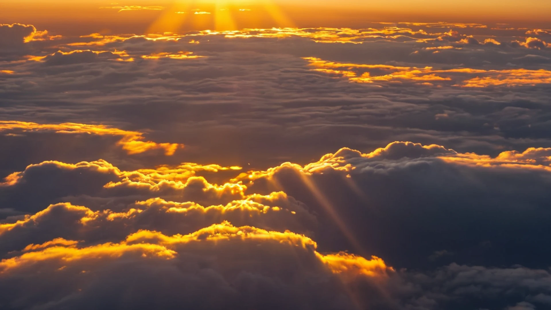 Sunset Through Clouds Aerial - free hd sunset wallpaper for desktop