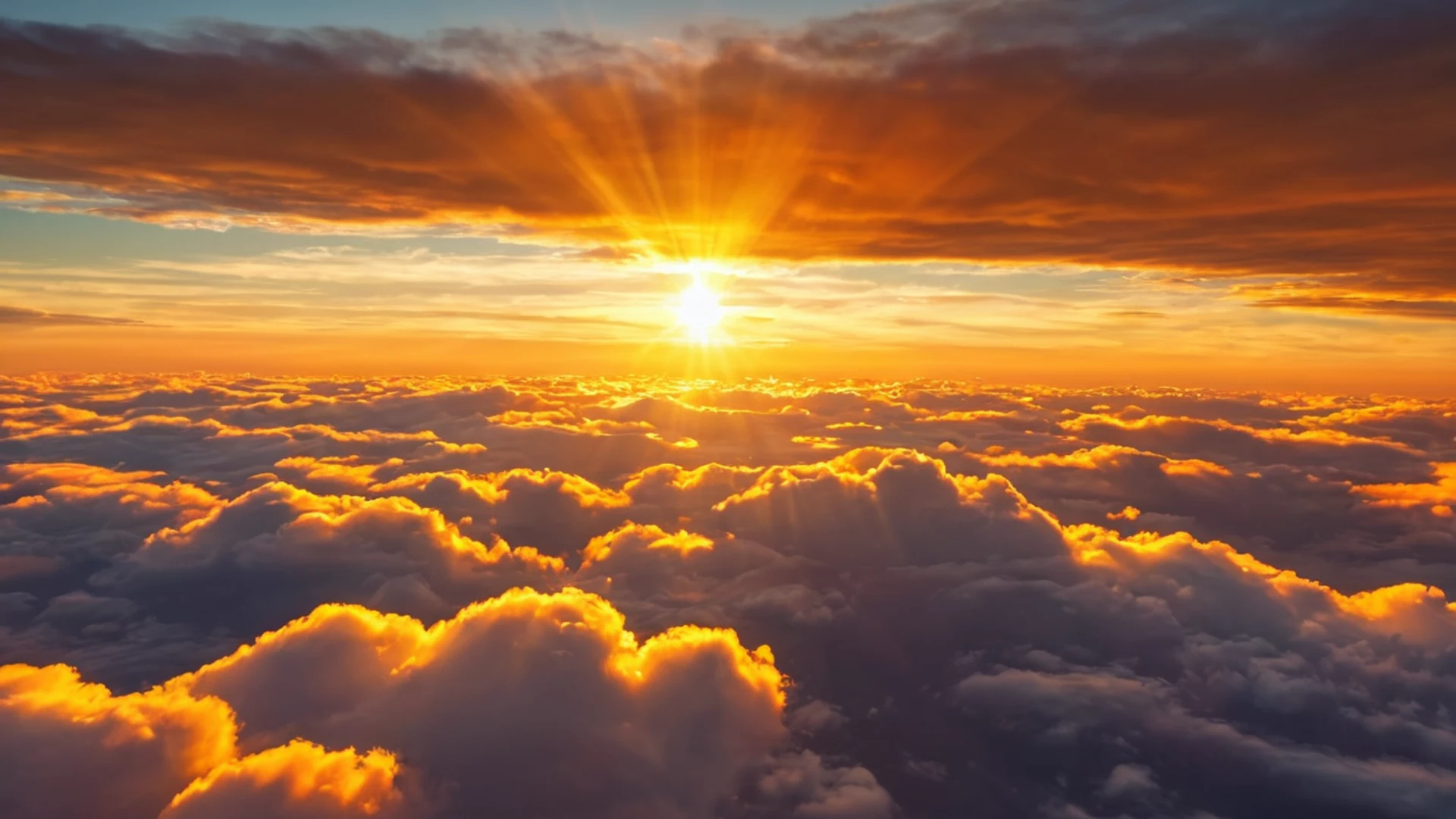 Sunset Through Clouds Aerial - free hd sunset wallpaper for desktop