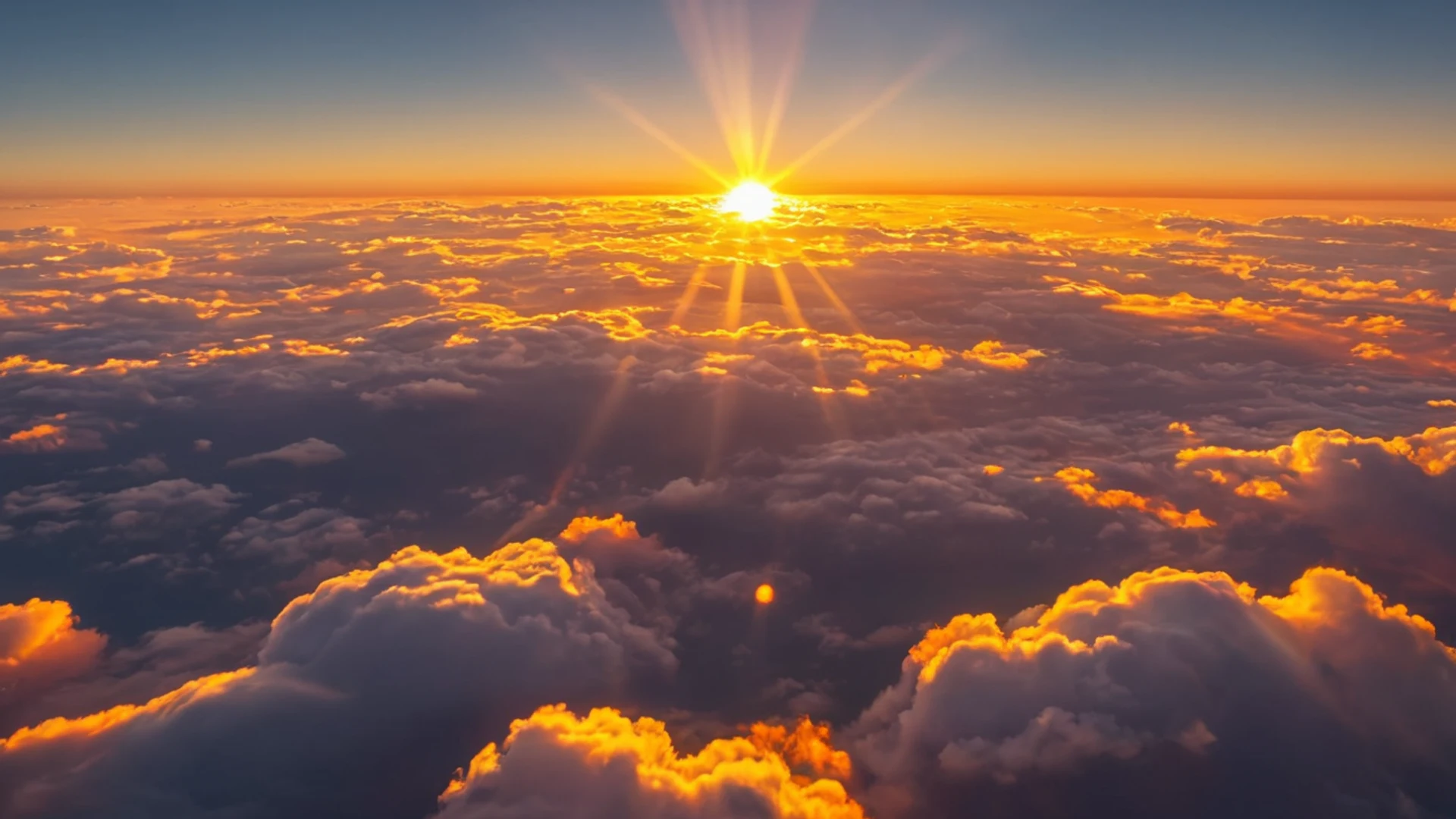 Sunset Through Clouds Aerial - free hd sunset wallpaper for desktop